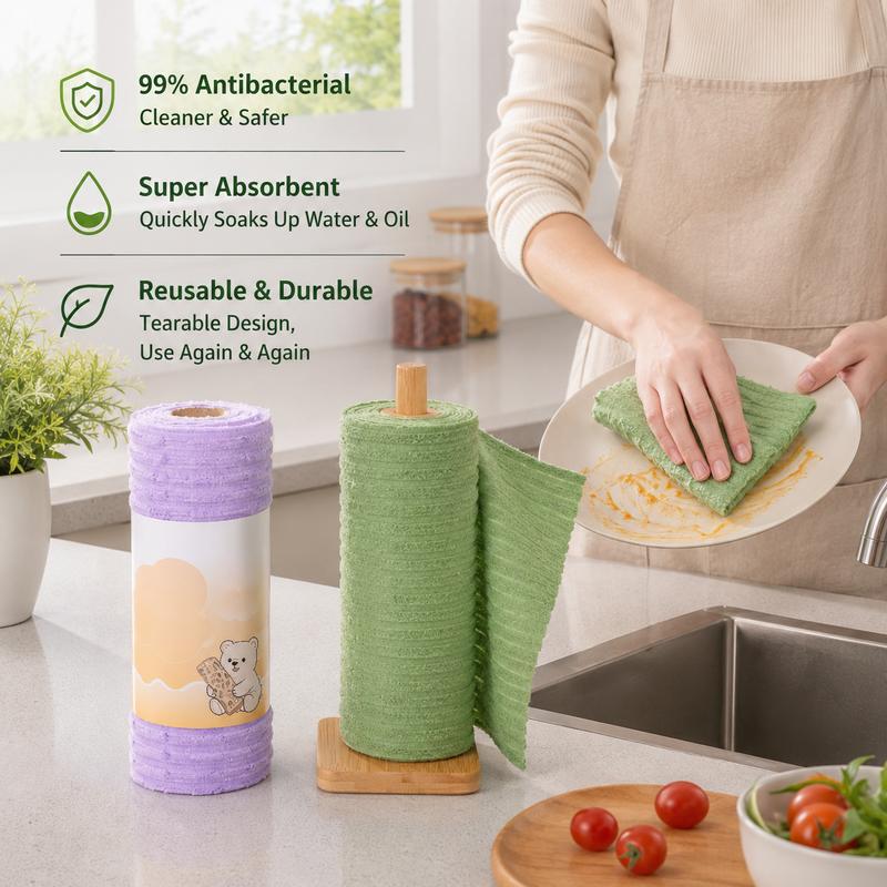 Multipurpose Reusable Tear-Off Cleaning Cloth Roll