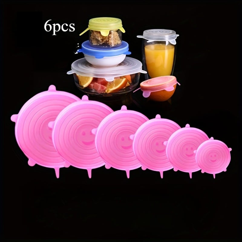 6/12pcs set Silicone Cover Stretch Lids Reusable Airtight Food Wrap Covers