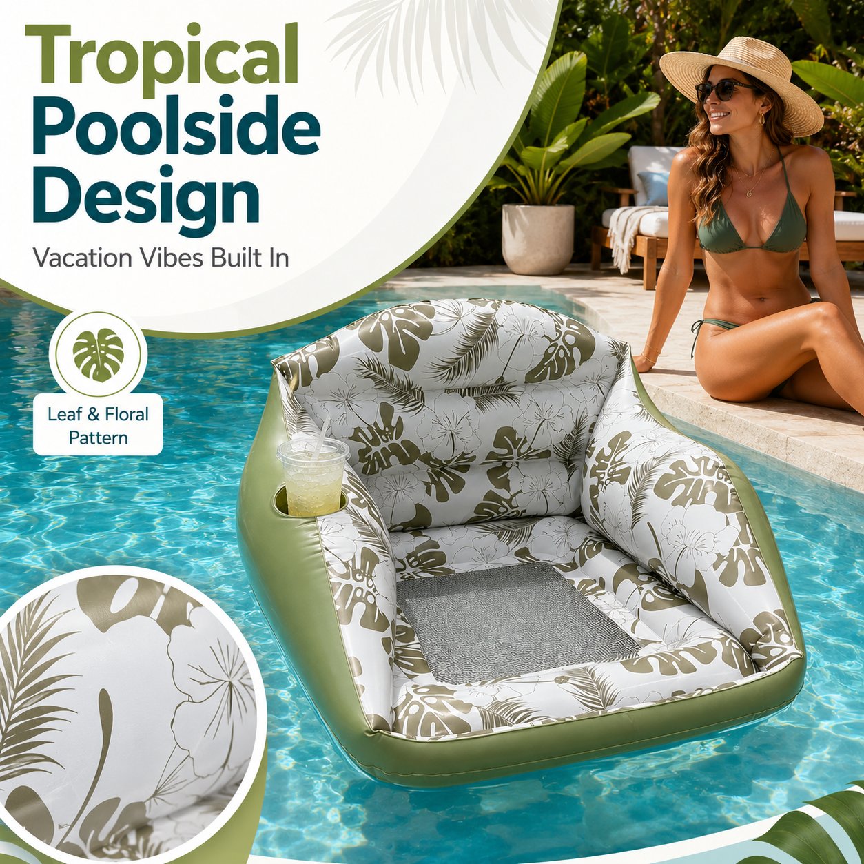🔥HOT SALE🔥🛋️ 3-in-1 Inflatable Pool Lounge Chair