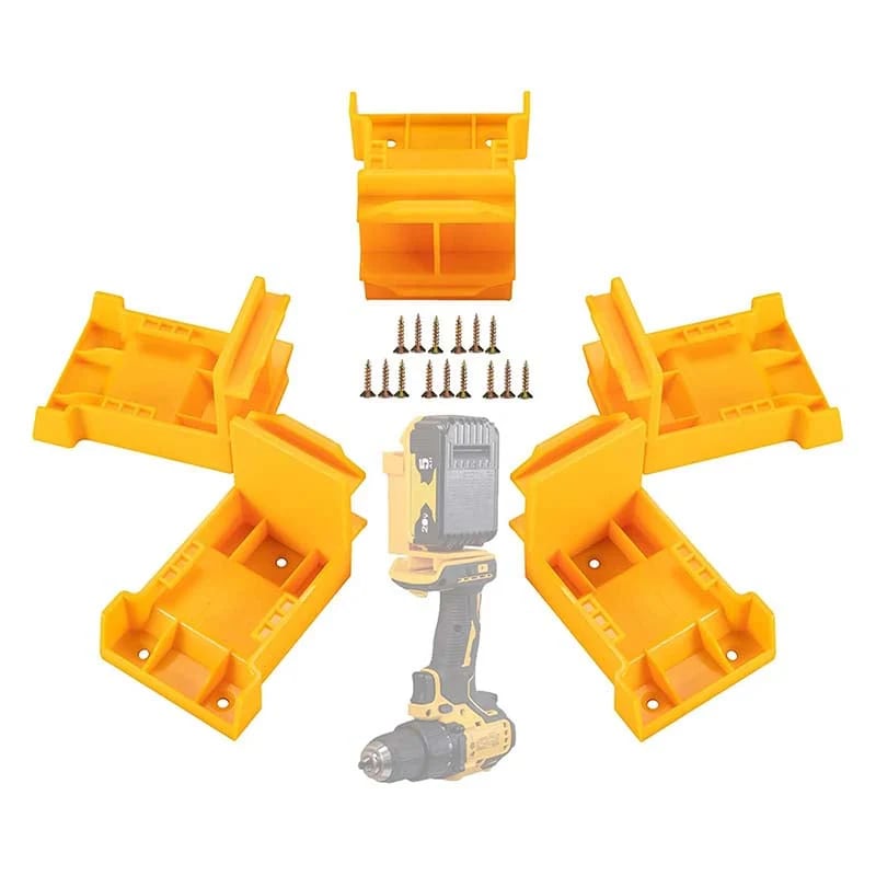 5-Pack 2-in-1 Power Tool & Battery Holder Mounts for Dewalt/Milwaukee 18V Li-ion Batteries & Cordless Tools