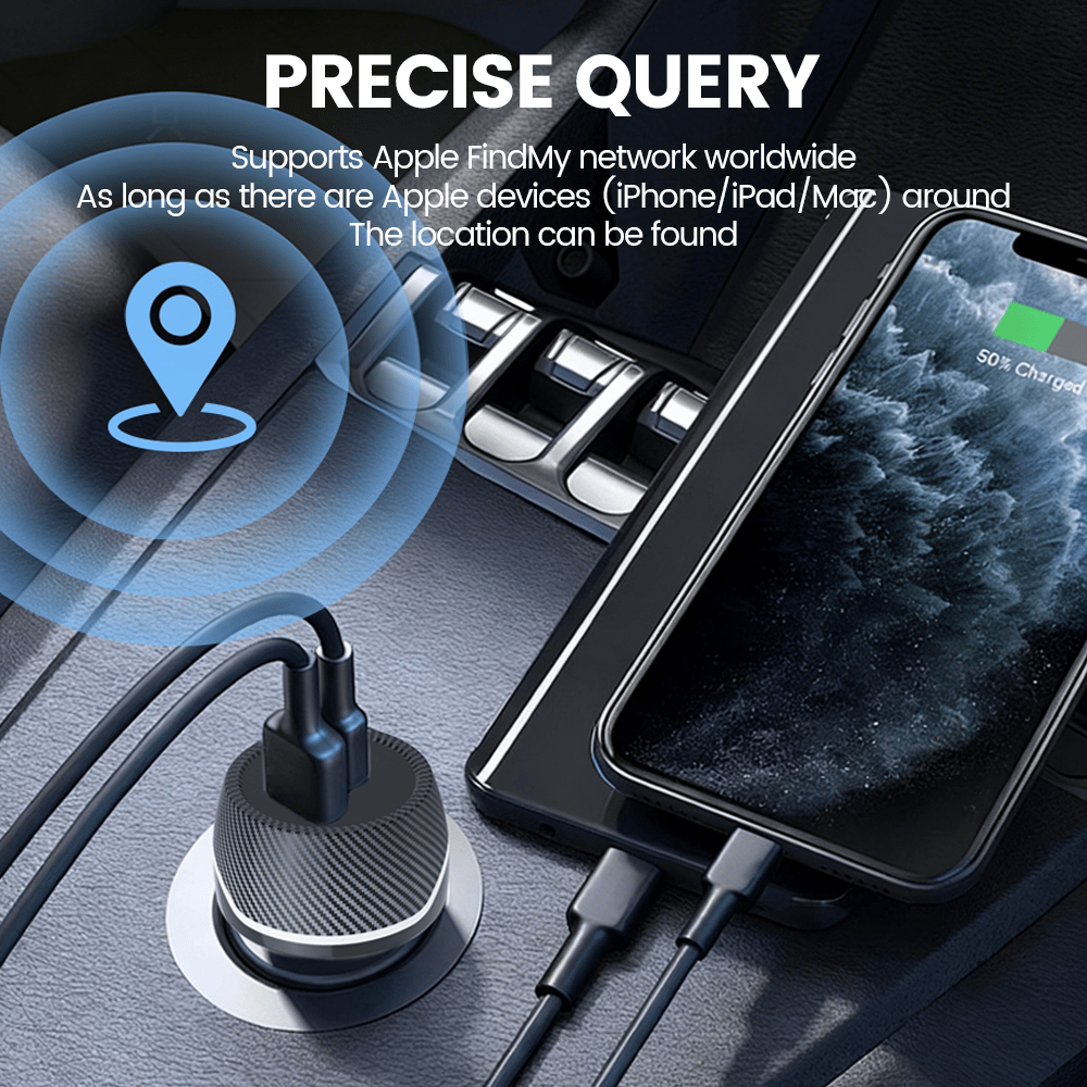 2-in-1 Car Charger & GPS Tracker (30W Fast Charge, USB-C Port)
