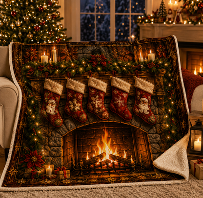 ✨ Christmas Cozy Nights Blanket – Warm Holiday Fleece Throw