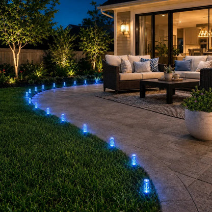 2026 Hot Sale💙 20-Pack Blue Bubble Solar Garden Stake Lights