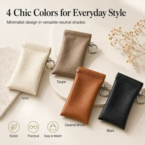 💥Buy 1 get 1 free 🔥Soft PU Leather Sunglasses Pouch Elastic Opening Eyeglasses Bag