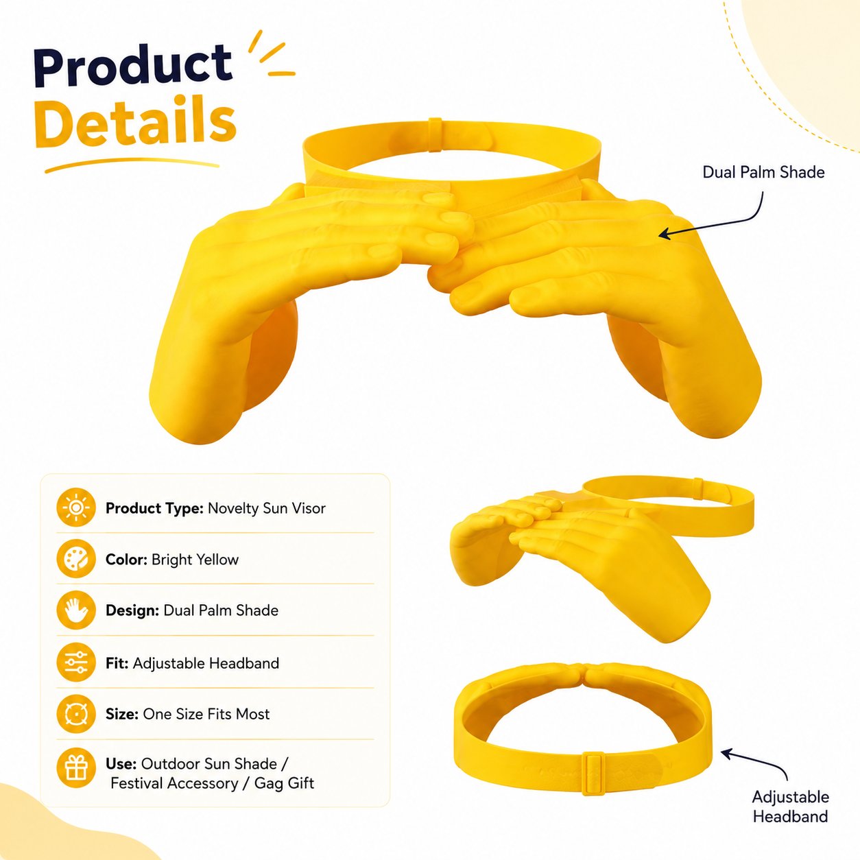 🤫Funny Headband, Quirky Headwear, Sunshade Hat, 3D Printing