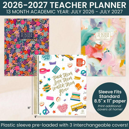 📚🧑‍🏫 2026-27 Teacher Planner | Interchangeable Cover (✨Hardcover)