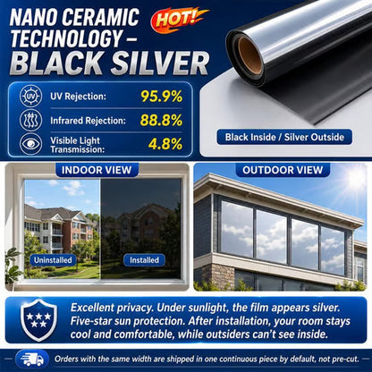 ☀️ One-Way Mirror Window Film – Heat Control & UV Protection