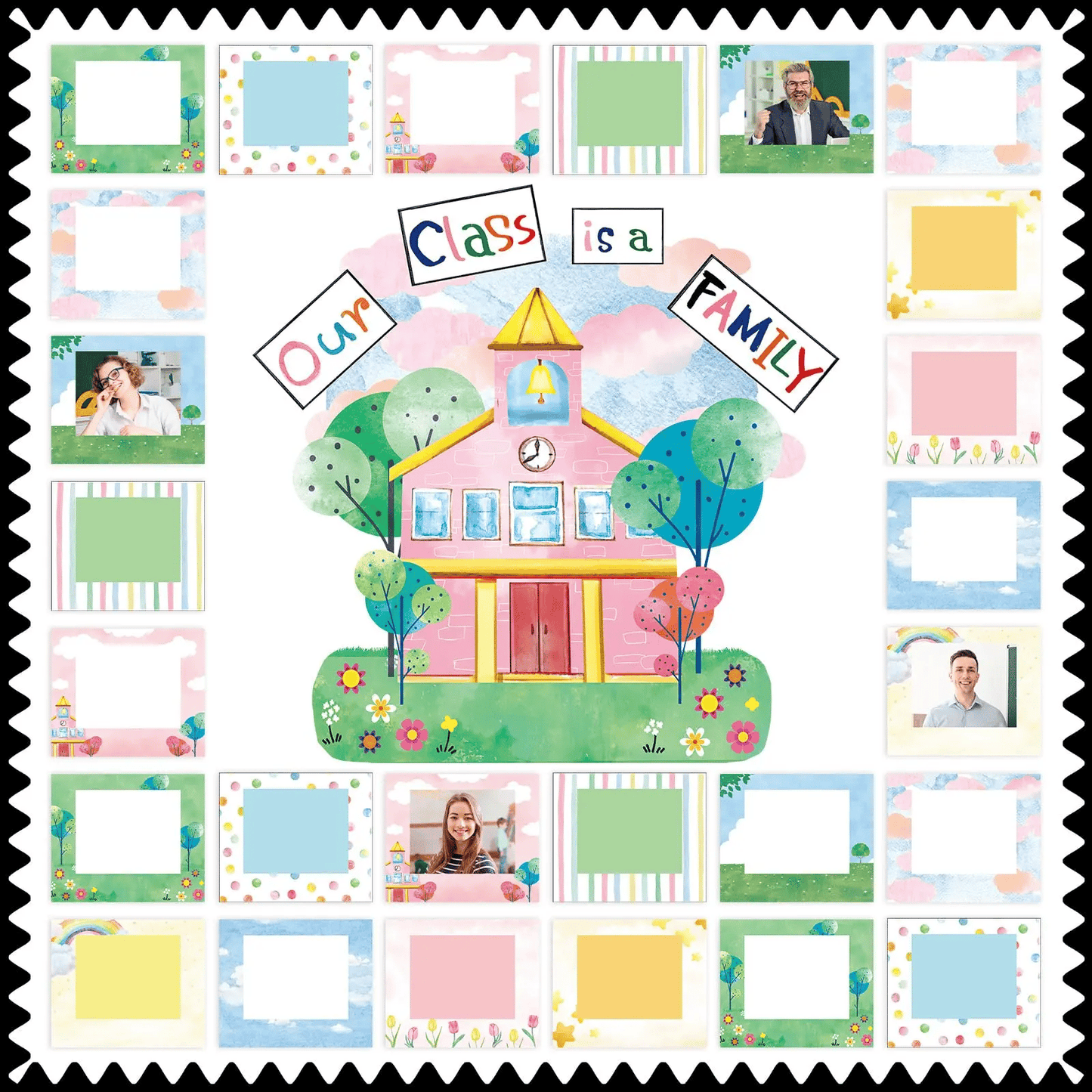 🏫"Our Class Is a Big Family" Photo-Frame Style Bulletin Board Decoration🎒
