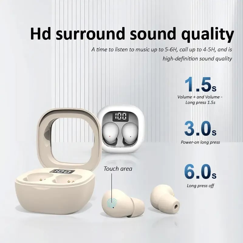 Hot Sale🌙 Ultra-Small Invisible Sleep Earbuds – 0.08oz Mini Noise Reduction Earphones with 25H Battery Life for Side Sleepers, Travel & Daily Use