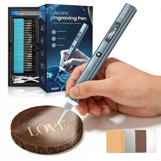 🔥49g Ultra-Light 5-Speed Cordless Engraving Pen – 30 Bits, LED Light & Zero-Noise Motor for DIY Carving