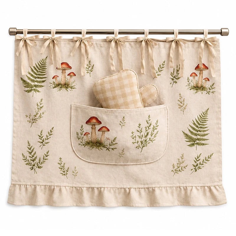 🎃Oven Skirt Curtain with Pockets🍄