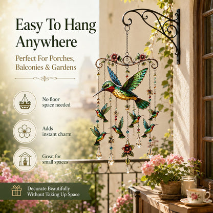 🐦🎐Last Day 49% OFF -🐦🎐 Bring Your Garden to Life! Graceful Hummingbird Wind Chime — Sparkling Suncatcher & Soothing Melodies