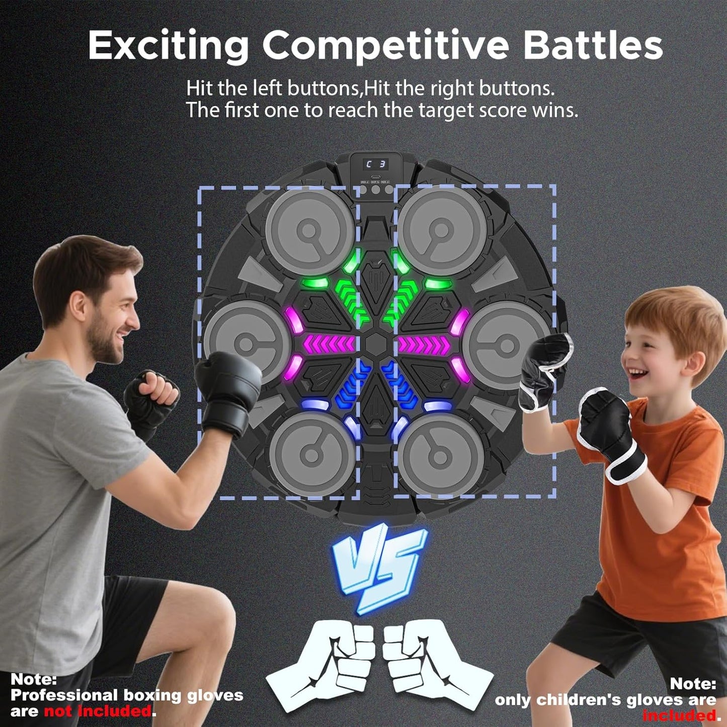Smart Music Boxing Training Machine with Boxing Gloves, Interactive Boxing Trainer, Universal for Adults & Kids