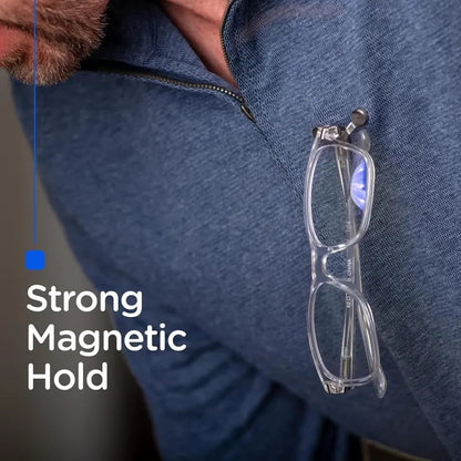 💥Buy 2 get 1 free 🔥Magnetic Eyeglass Holder Stainless Steel Glasses Clip for Shirts & Pockets | Made in the USA with Lifetime Guarantee
