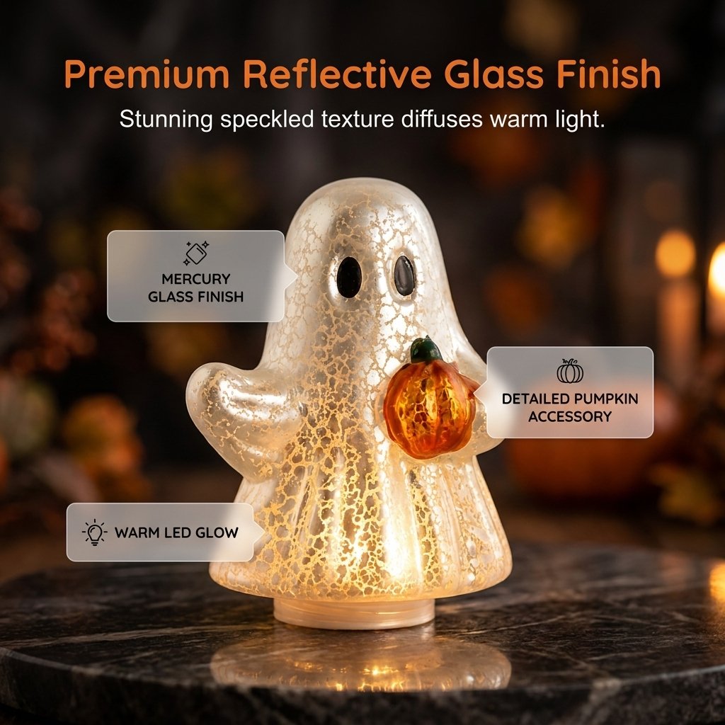 ⭐Light-Up Mercury Glass Ghost Figurines