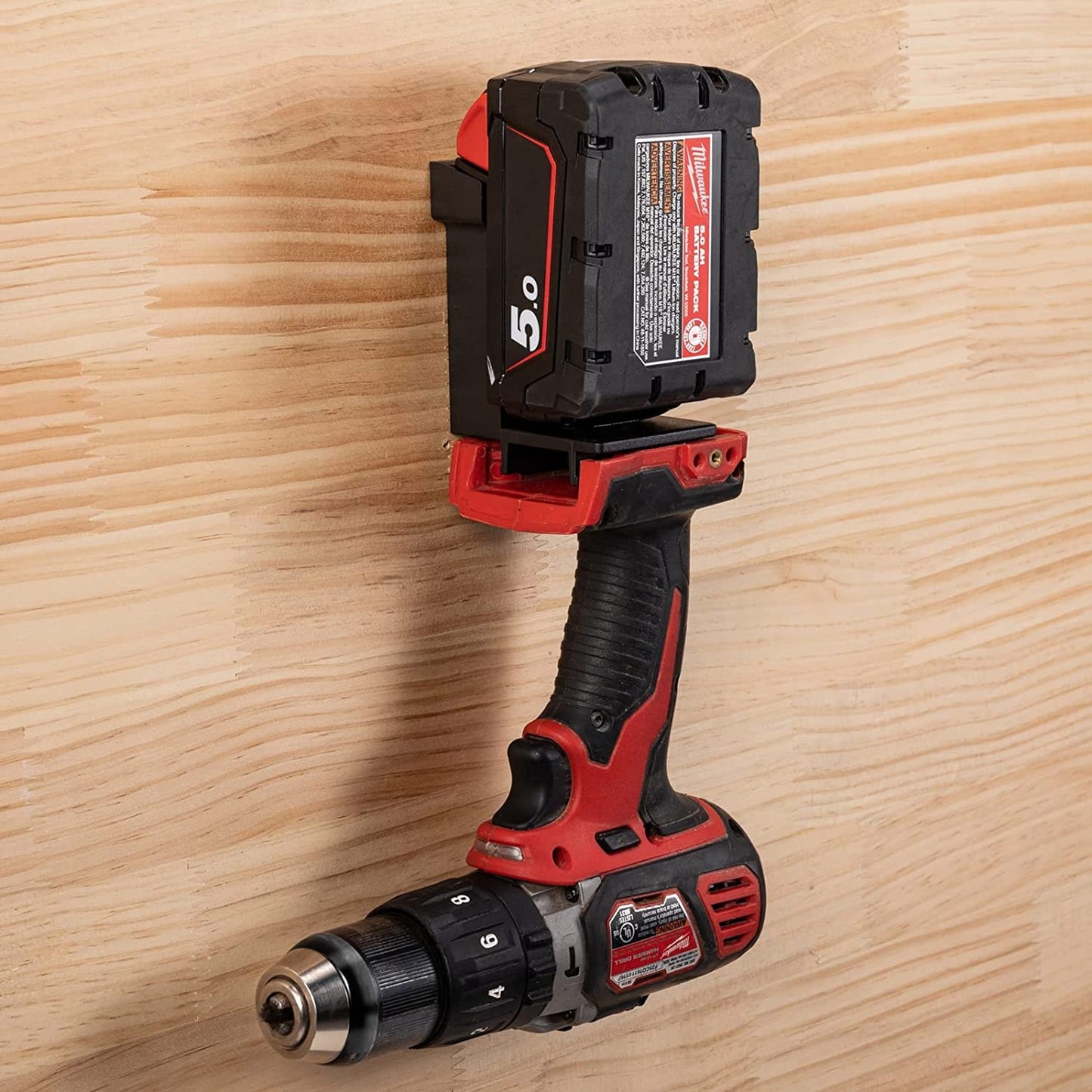 5-Pack 2-in-1 Power Tool & Battery Holder Mounts for Dewalt/Milwaukee 18V Li-ion Batteries & Cordless Tools