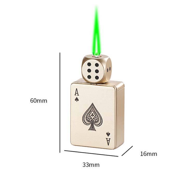 🎉Buy 1 Get 1 Free🎲Windproof Poker Dice Rotating Cigar Lighter, Butane Refill (Not Included)