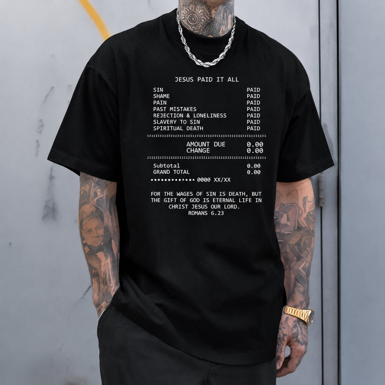 ✝️JESUS PAID IT ALL Graphic Print T-Shirt