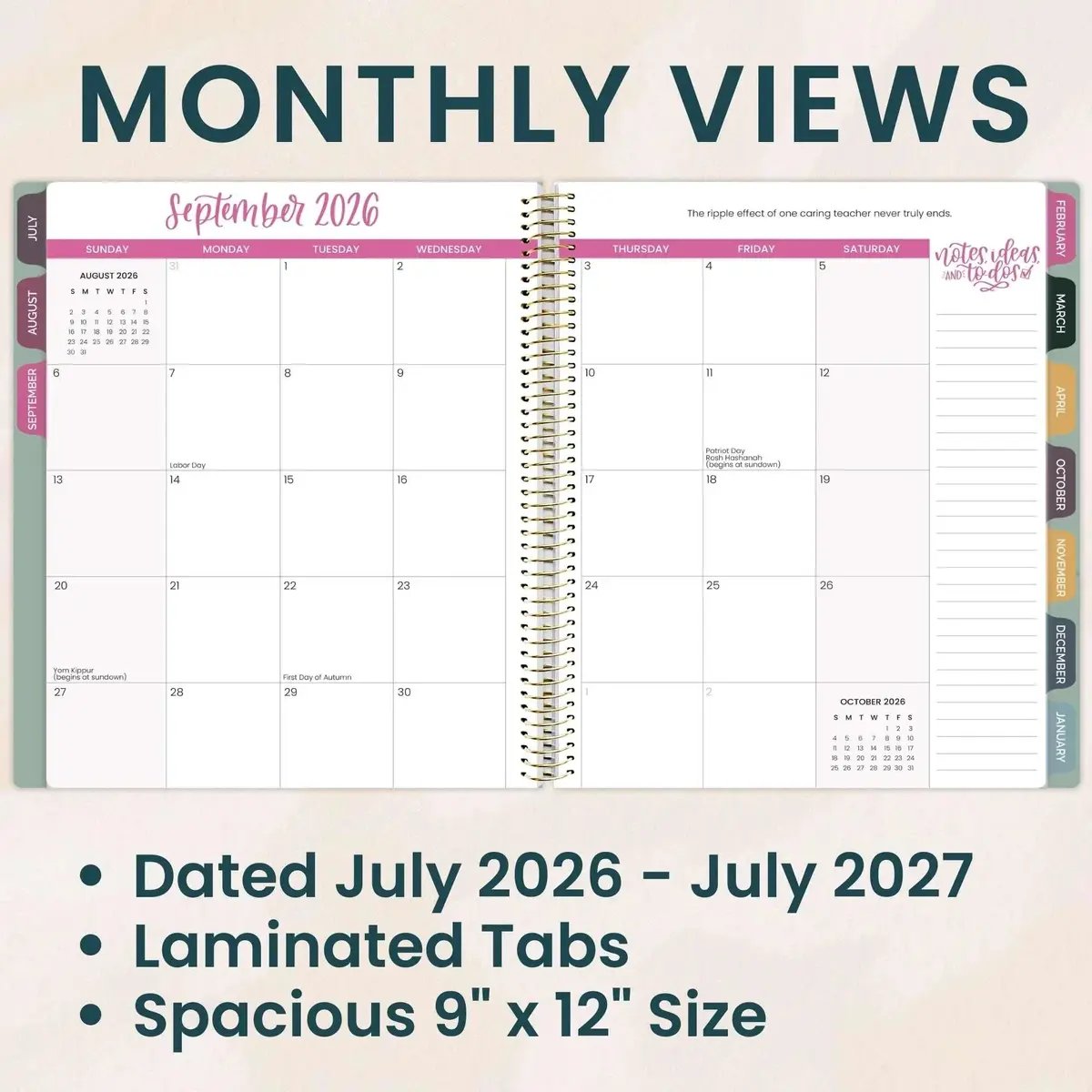 📚🧑‍🏫 2026-27 Teacher Planner | Interchangeable Cover (✨Hardcover)