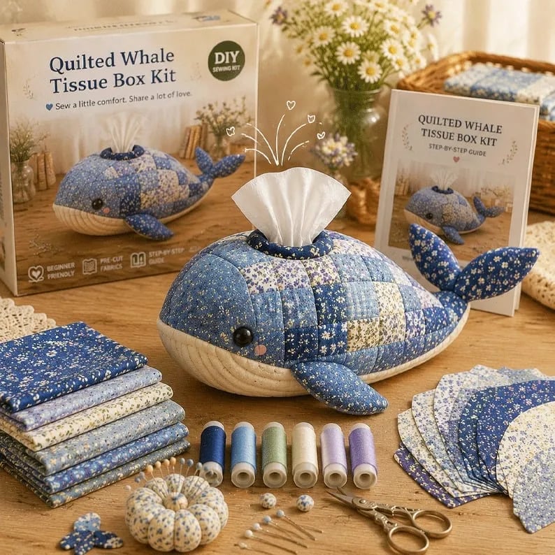 🎉🧵 "Clever Hands" Ocean Animals DIY Tissue Box Craft Kit