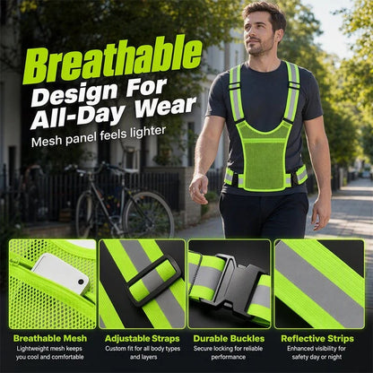 💥Buy 1 get 1 free 🔥High Visibility Reflective Vest Adjustable Safety Running Gear with Pocket