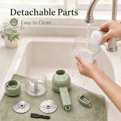 4-in-1 Cordless Handheld Food Processor & Slicer