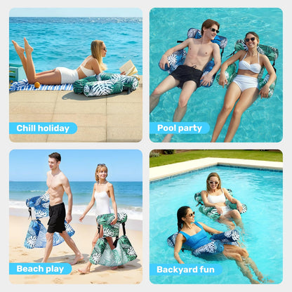🏖️Thick Inflatable Pool Float Lounger - Portable Inflatable Pool Chair for Adults