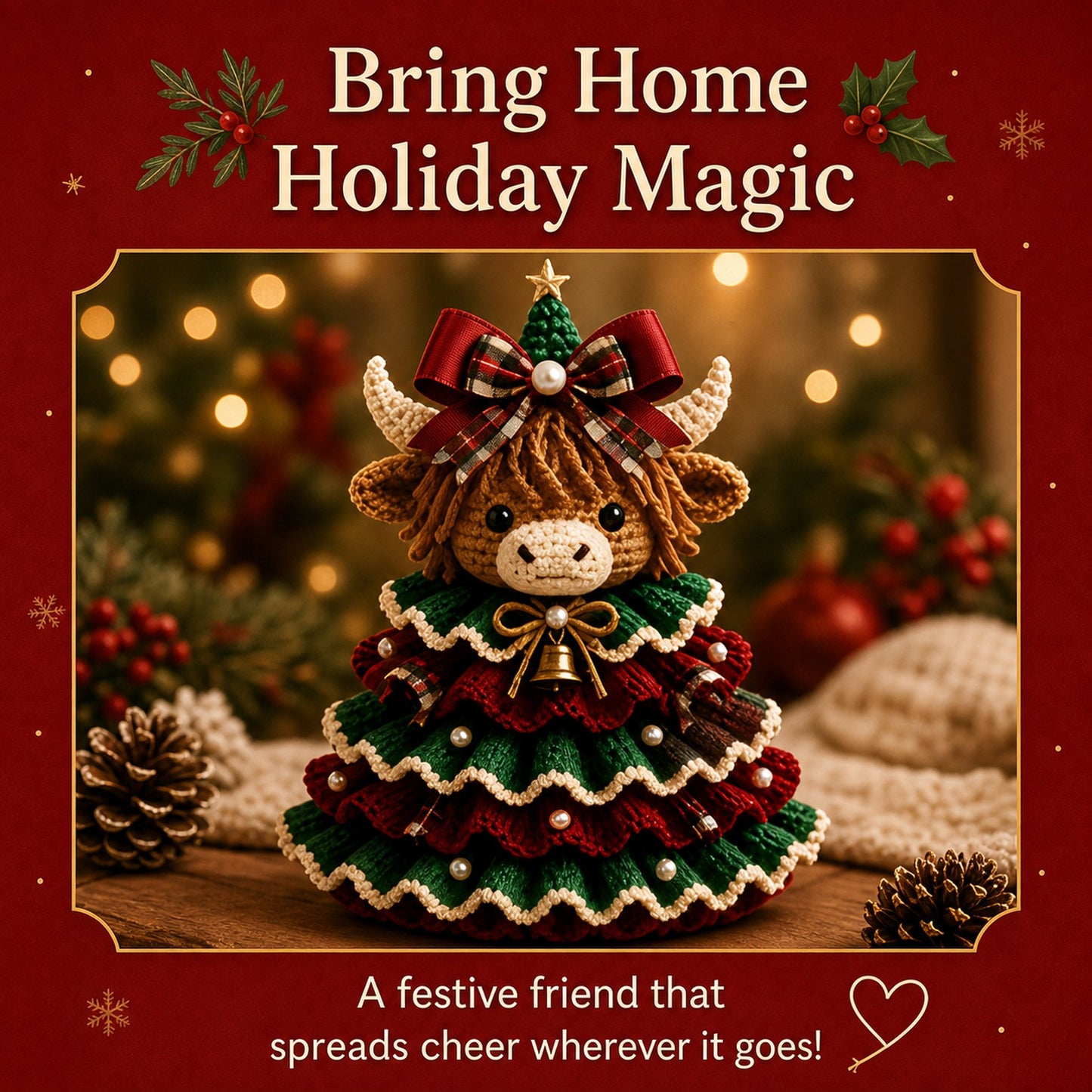 🔥LAST DAY 49% OFF - 🎄Crochet Animal Christmas Tree DIY Kit – Stitch a Little Christmas Magic