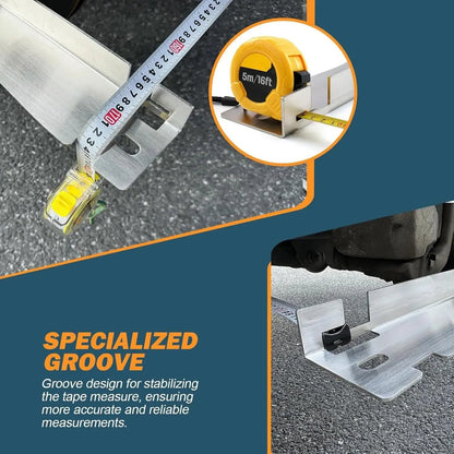 🔧Stainless Steel Wheel Toe Alignment Plate – Heavy Duty Measuring Tool with Grooves & Wall Mount Storage