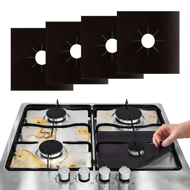 🥘 Reusable Gas Stove Burner Liners♻️ (Set of 4)