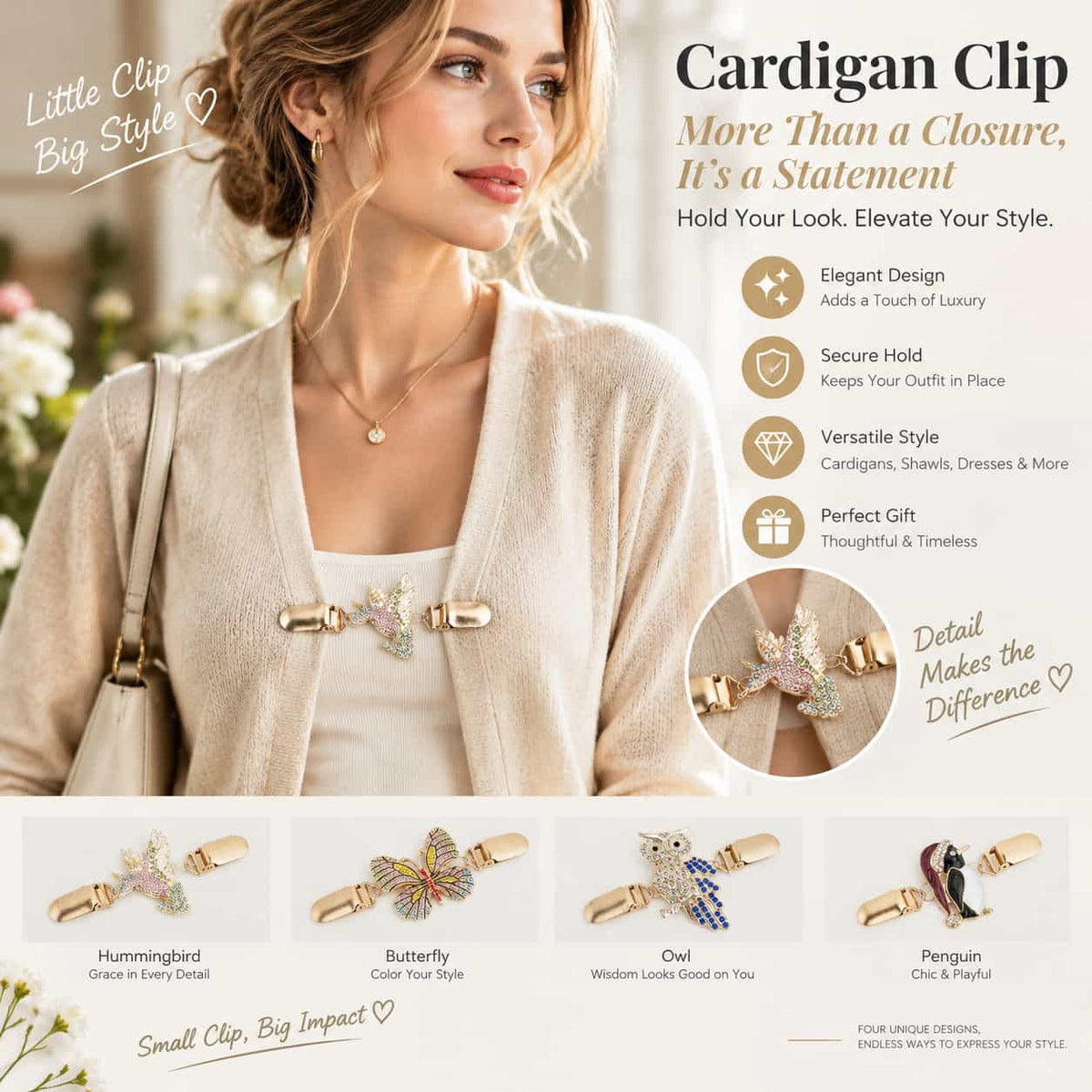 📿Women’s Pearl Chain Collar Clip💎
