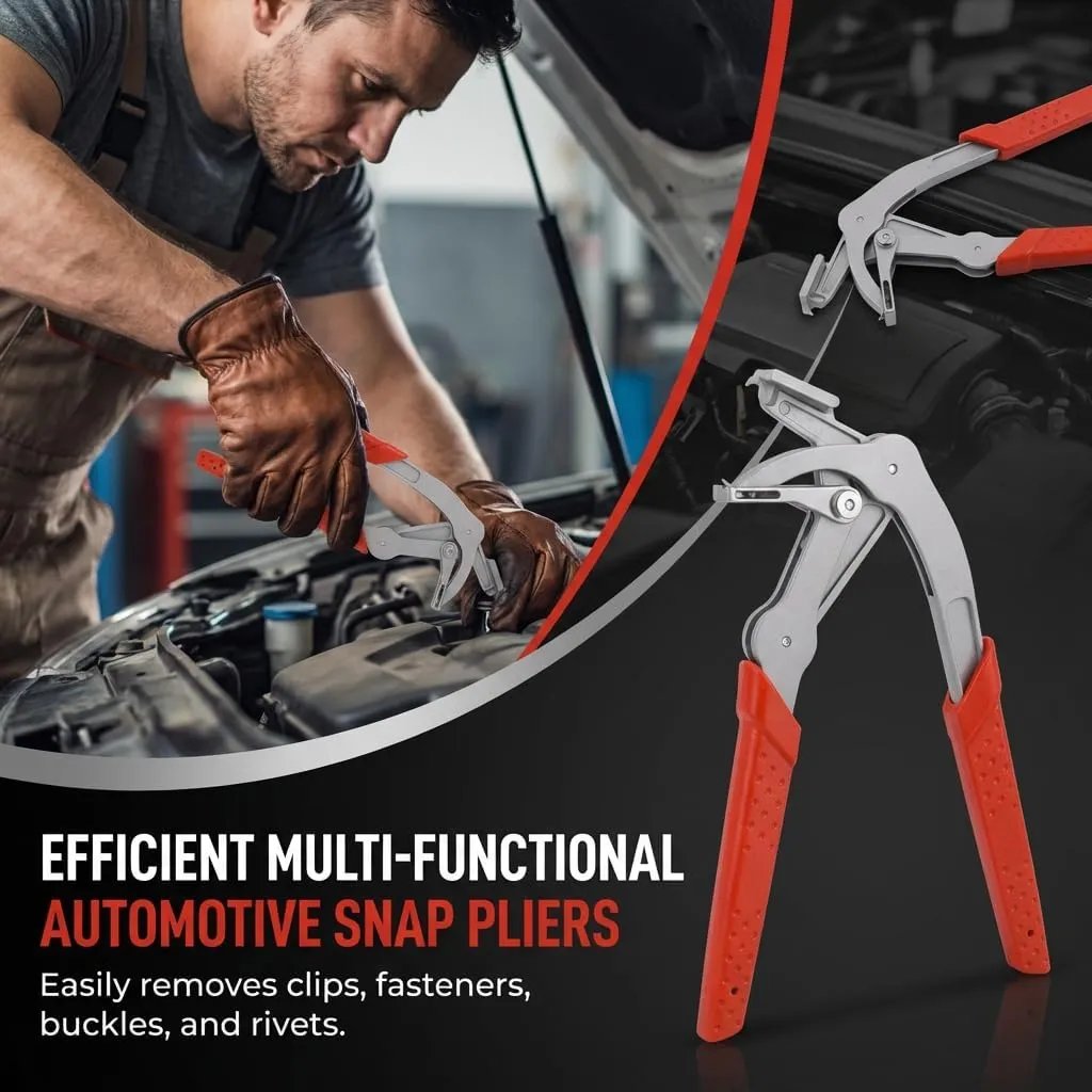 🔥Car Clip Pliers & Trim Removal Tool, Spring-Loaded Fastener Rivet Remover for Auto Door Panels