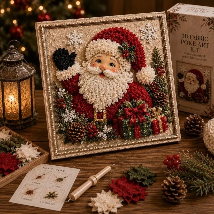 ✨Hot 30% OFF🌹🎄 3D Christmas Fabric Poke Art Kit