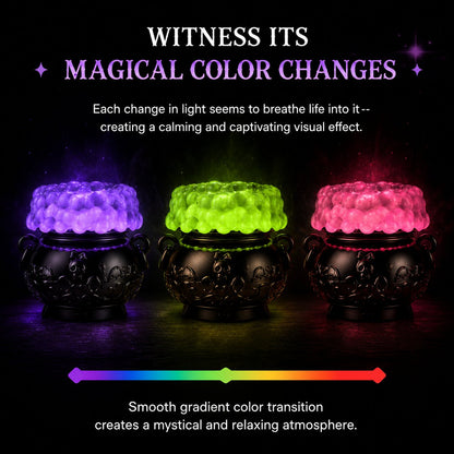 👻Light-up Color-changing Cauldron Waterglobe 3-Wick Candle Holder