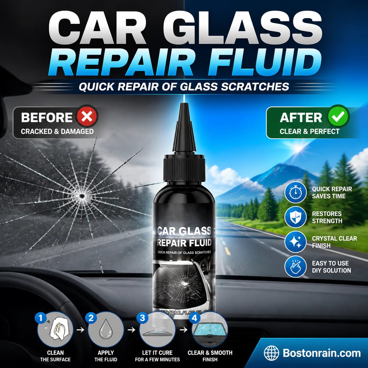🔥Buy 1 Get 1 Free🔥Fast-Acting Windshield Crack & Chip Repair Kit