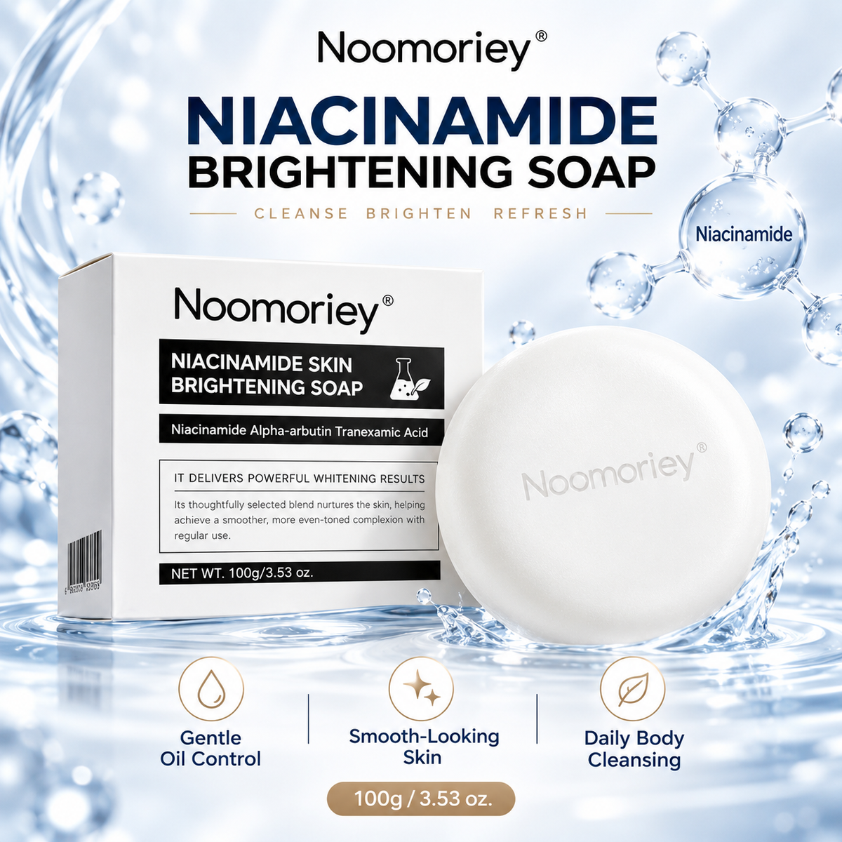 Niacinamide Brightening Soap Bar – Gentle Body Cleanser for Smooth, Radiant Skin
