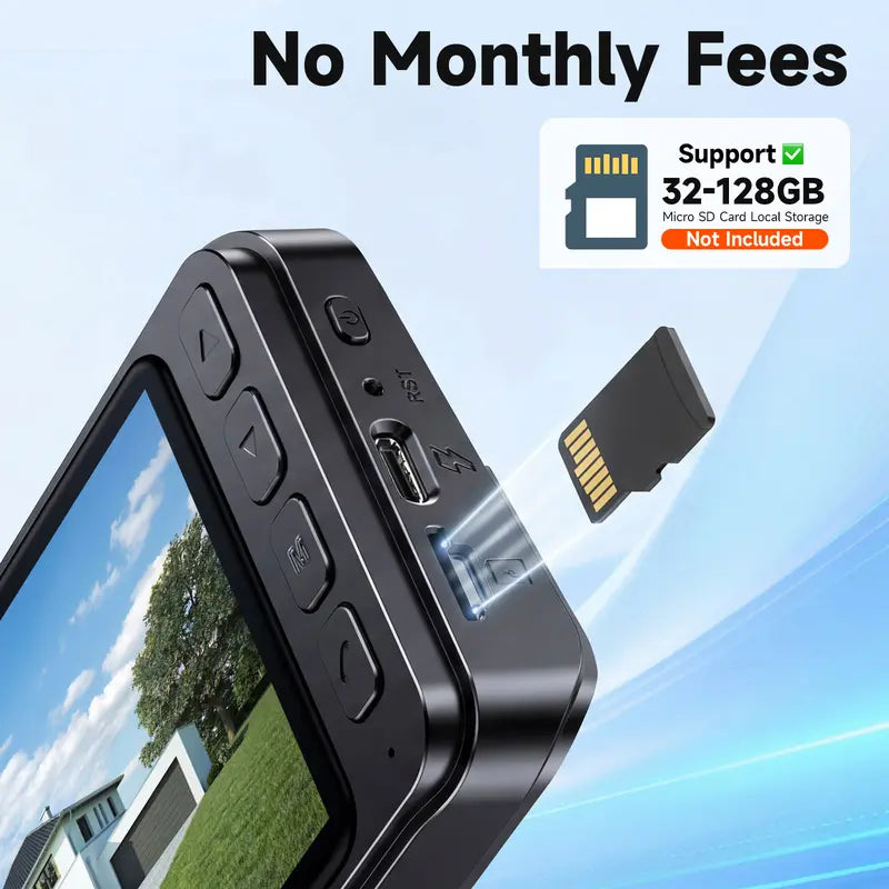 Video doorbell local micro SD storage with no monthly fees