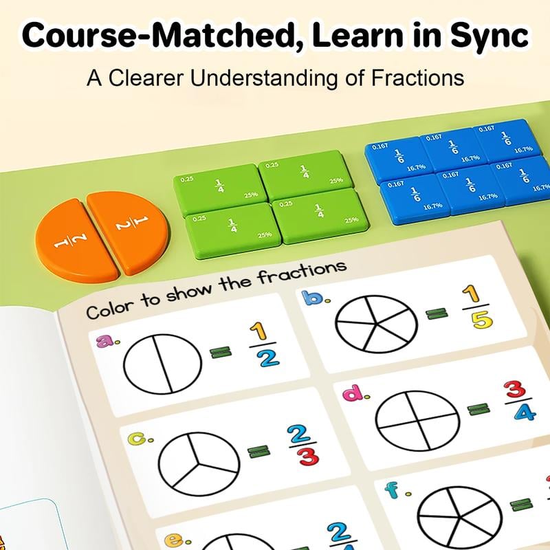 Kids Magnetic Fraction Board Book – Interactive Math Learning Toy For Early Learners