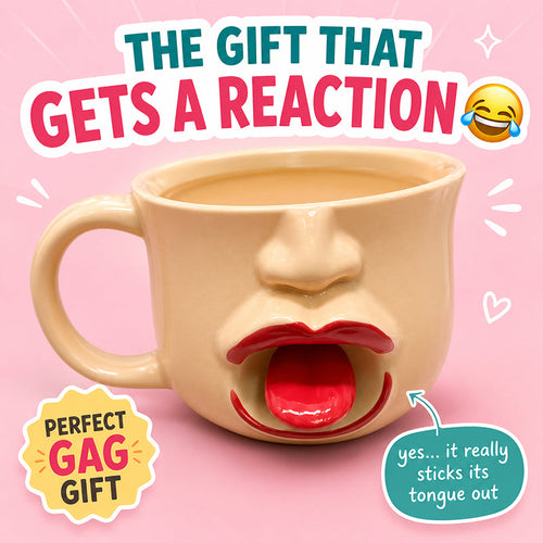 👅Quirky abstract tongue ceramic mug