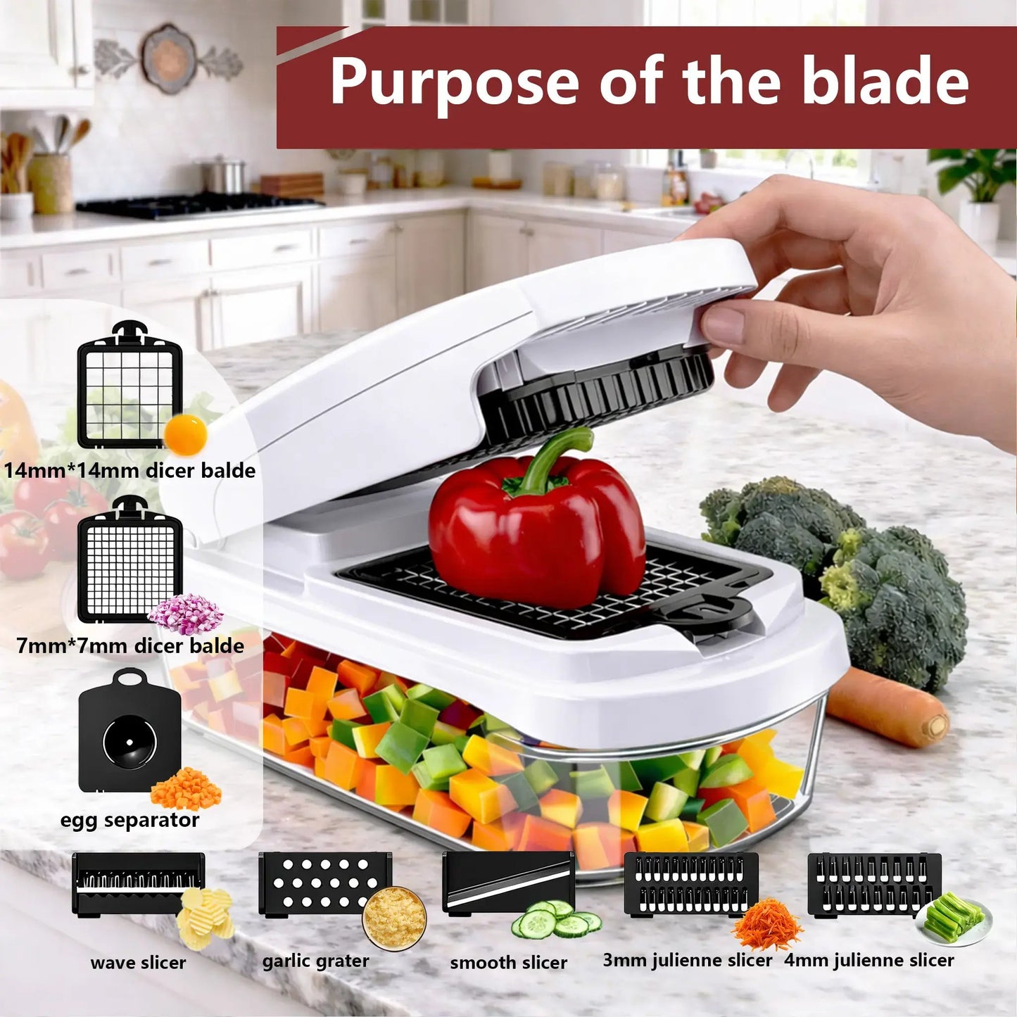 🔥#1 Bestseller - Sconto del 49%丨Compact vegetable cutter
