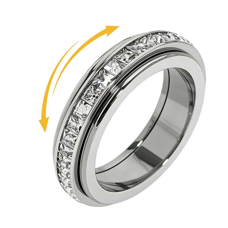 💍Anxiety Rings for Women and Men Titanium Steel Spinner Fidget Band Rings