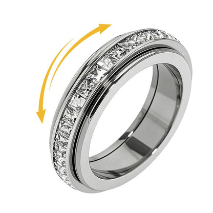💍Anxiety Rings for Women and Men Titanium Steel Spinner Fidget Band Rings