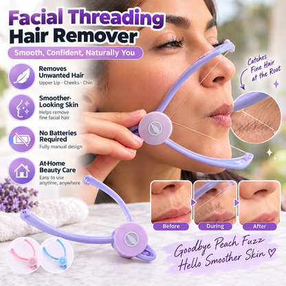 ✨ Facial Threading Hair Remover – Easy At-Home Peach Fuzz & Upper Lip Hair Removal