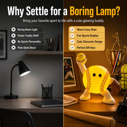 🏆 All-Star Sports Night Light Buddy | Cute LED Lamp for Bedrooms, Desks & Trophy Shelves