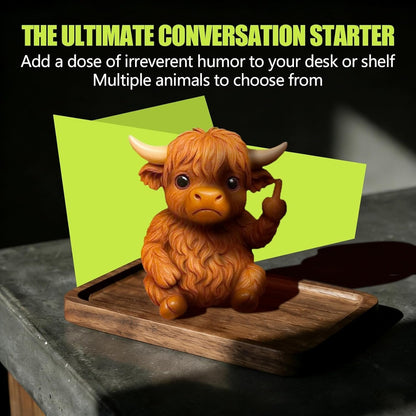 Funny Middle Finger Animal Statue 🖕 – Mini Resin Desk Decor, Cute Animal Figurine for Office, Car, Shelf & Home, Humorous Gag Gift 🎁