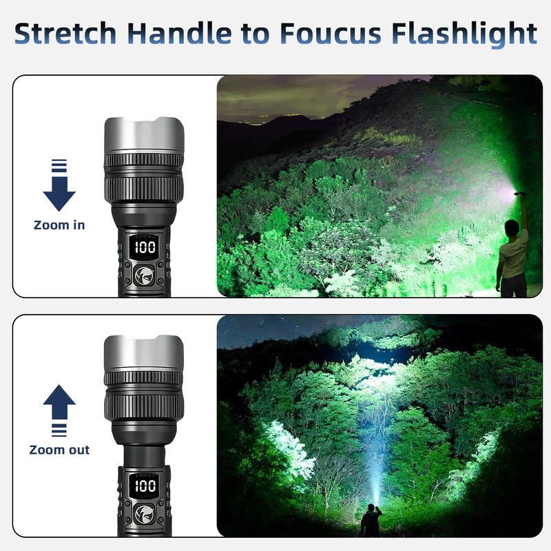 🔥2-in-1 Strong Flashlight --Digital Display Of Power🔦