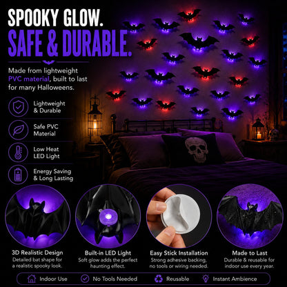 🦇 Halloween Sale: 3D LED Flying Bat Wall Decor – Create a Spooky Atmosphere in Minutes