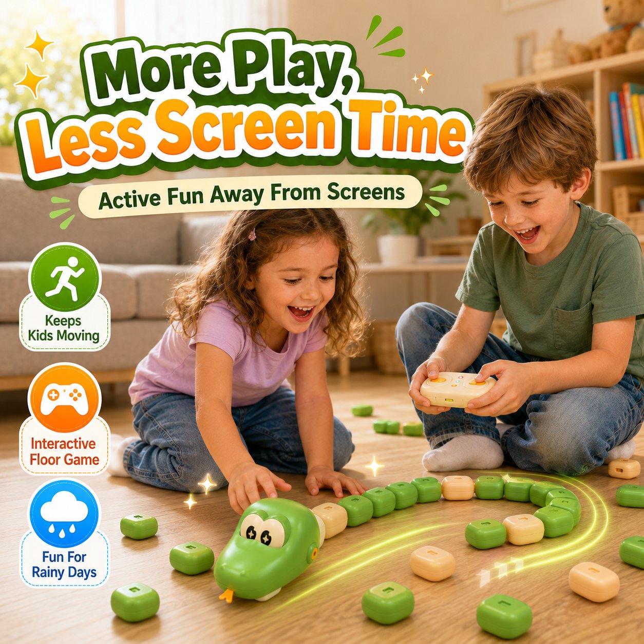 Remote Control Snake Block-Collecting Game