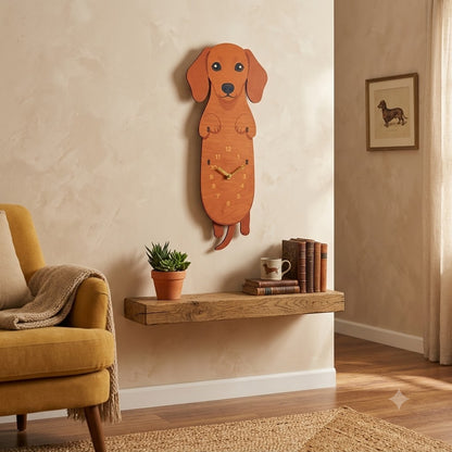 Swing Tail Dachshund Wooden Wall Clock 🐶