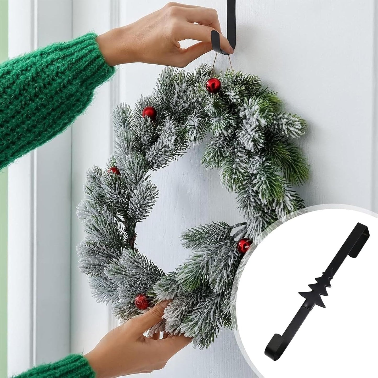 🎄 Metal Over The Door Wreath Hanger | Christmas Snowflake Tree Star Decor Hook🎅